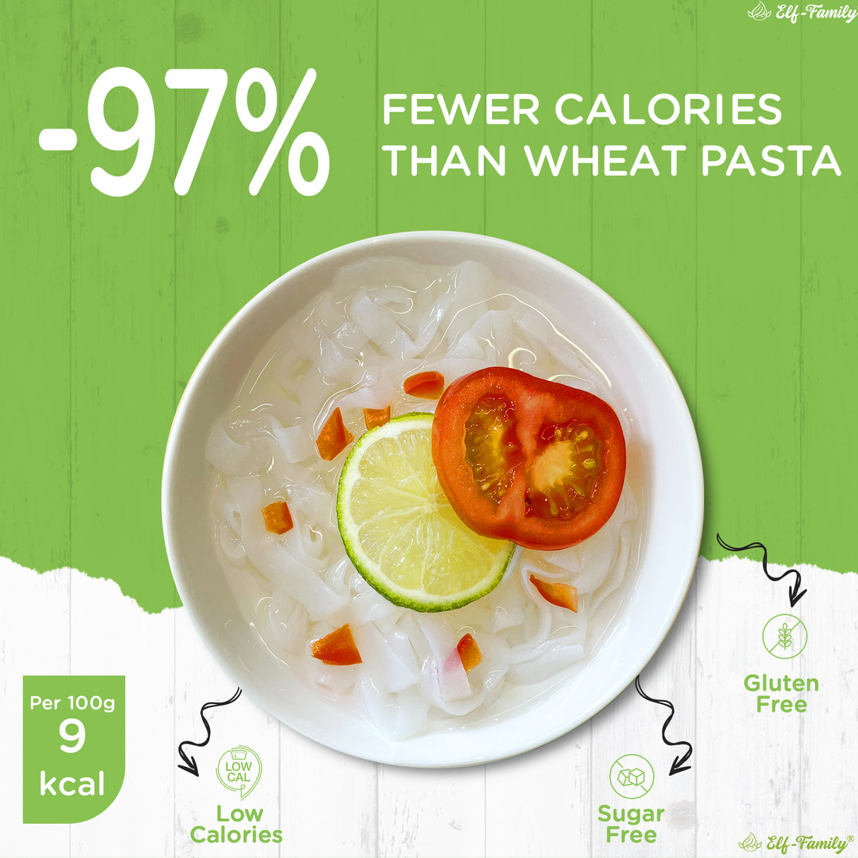 Elf-Family 270g x6er Box(12 Pack) Bio Mix Diät Box Spaghetti und Fettucine von Konjak | Ultra Low Carb MHD: 12/11/2026