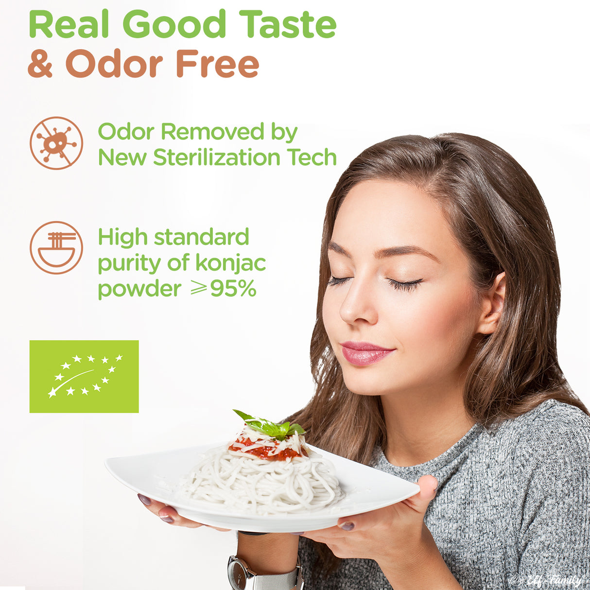 Elf-Family 270g x6er Box(12 Pack) Bio Vegan Diät Box Spaghetti Konjaknudeln | Ultra Low Carb 9 kal pro 100g | Vegan, Keto, Halal, Glutenfrei MHD: 12/11/2026