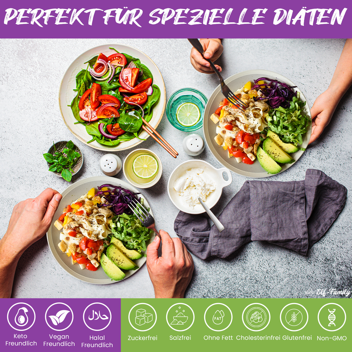 Elf-Family Diet Food Premium Konjak Nudeln aus Thailandia Vegan Glutenfrei-240g x6er Box (confezione da 12), Shirataki Nudeln Instant Nudeln Pasta/Keto/Low Carb/Kalorienarme/Zuckerfrei -Spaghetti & Fettuccine