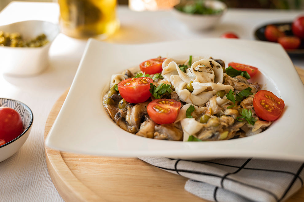 Gebratene Champignons mit Konjac-Nudeln