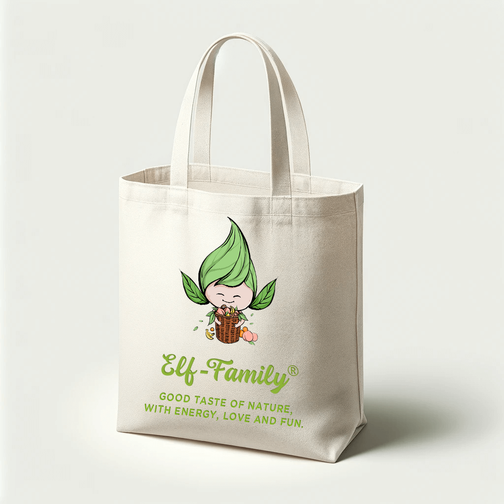 Stylish on the go: Elf-Family logo-embellished single-shoulder canvas bag