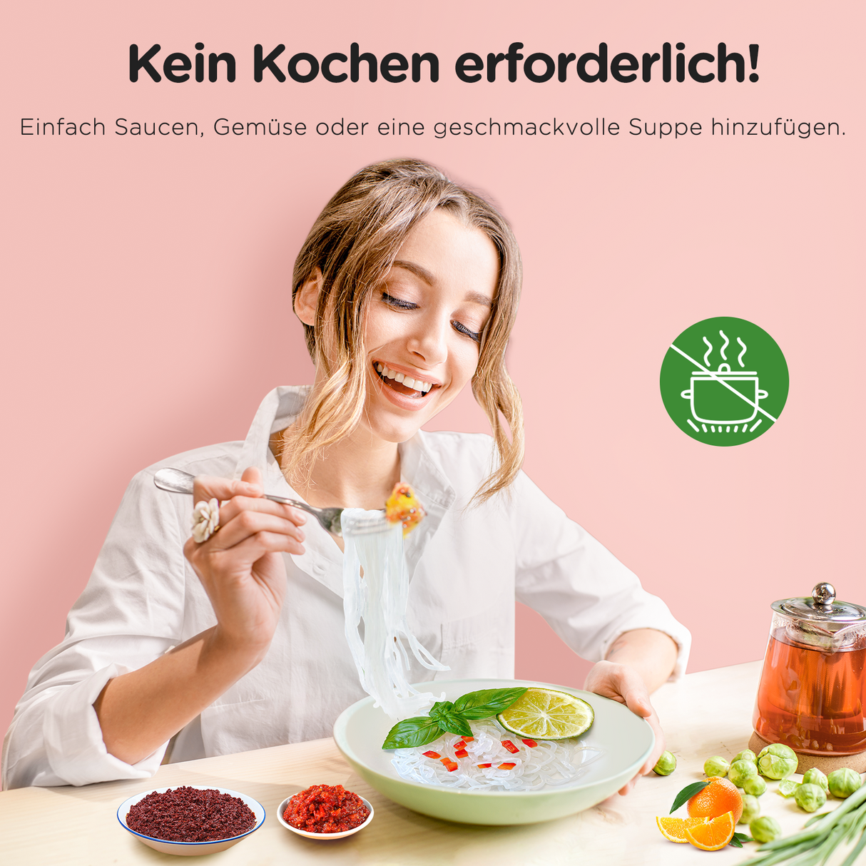 Elf-Family Ultra Low Carb 9 kal pro 100g Glasnudeln von Konjak | Vegan, Keto, Halal, Glutenfrei, Zuckerfrei, Fettfrei