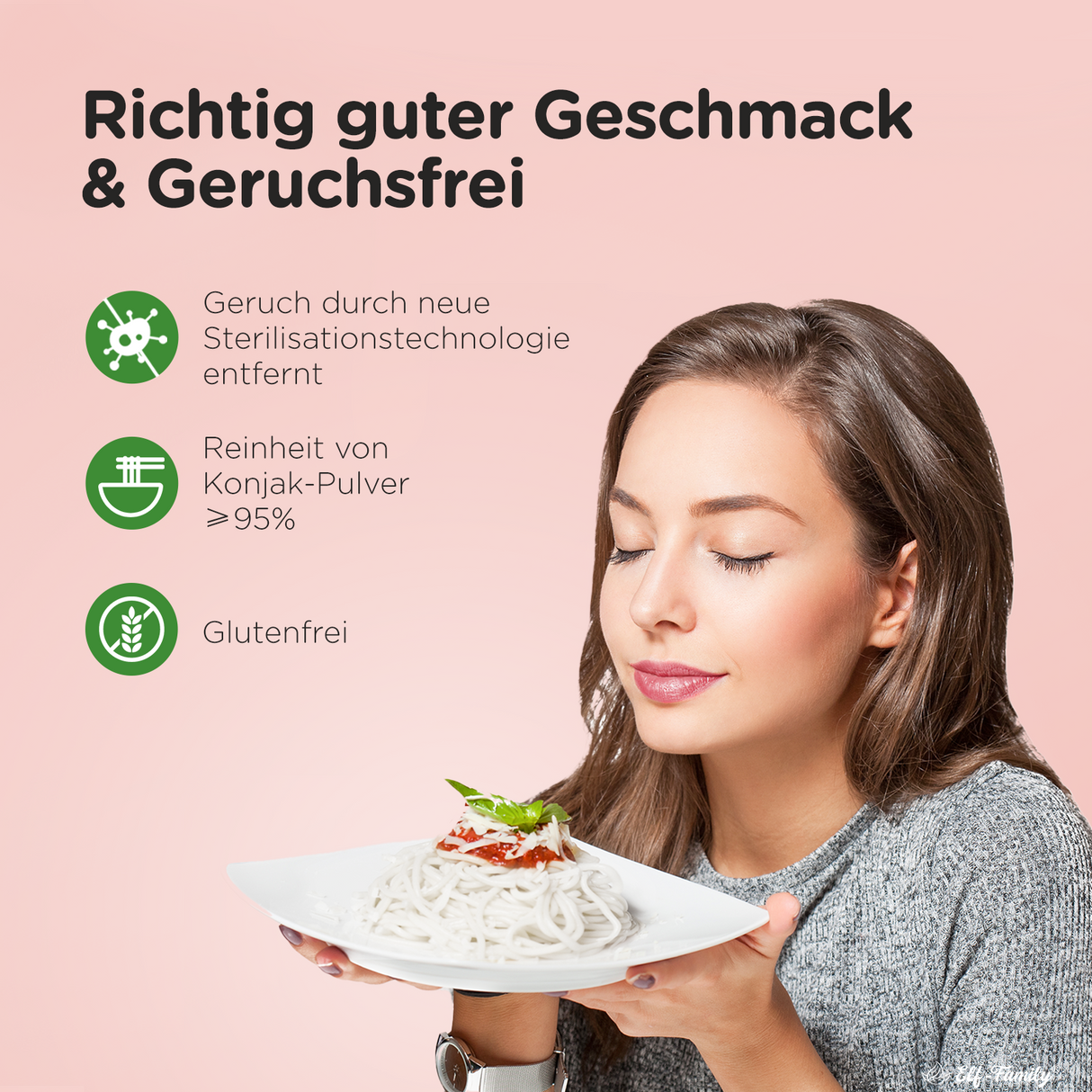 Elf-Family Familienpackung Glasnudeln von Konjak für Vegan, Glutenfrei, Keto Diät, Low Carb Rezepte