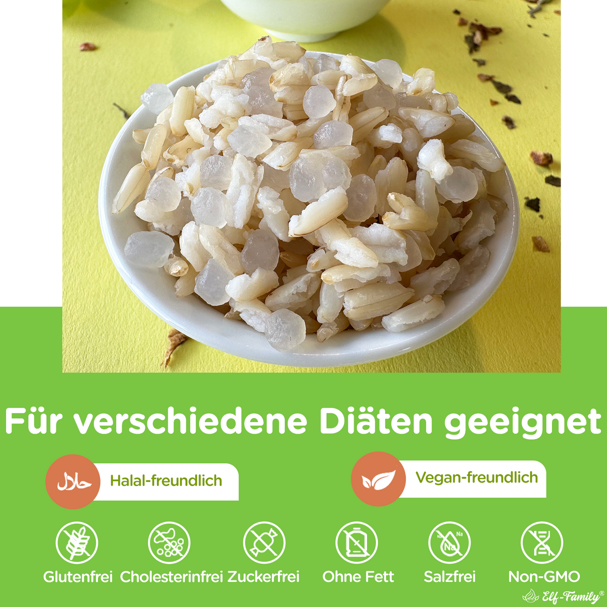 Elf-Family Mix Low Carb Diät Box für 1 Woche | Instant Reis Poke Bowl für schnelles gesund abnehmen, Frühstück, Mittagessen und Abendessen