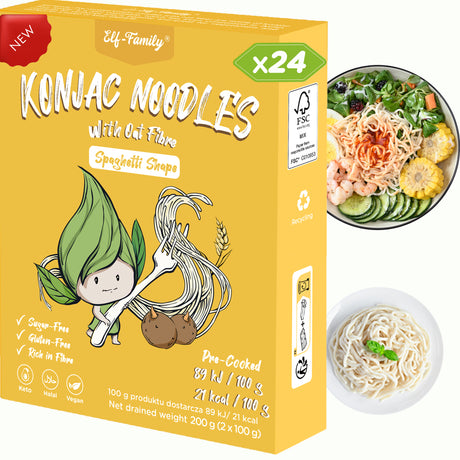 Elf-Family Diät Box Spaghetti Shirataki Nudeln Set von Konjak aus Thailand -240g x6er Box(12 pack) / MHD:10-2024