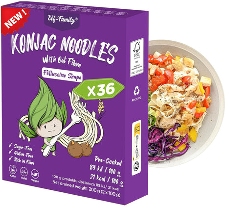 Elf-Family Fettucine Pasta Diät Box aus Konjak Glucomannan zum Abnehmen  von Thai