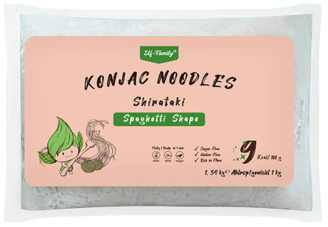 Elf-Family Familienpackung Glasnudeln von Konjak für Vegan, Glutenfrei, Keto Diät, Low Carb Rezepte